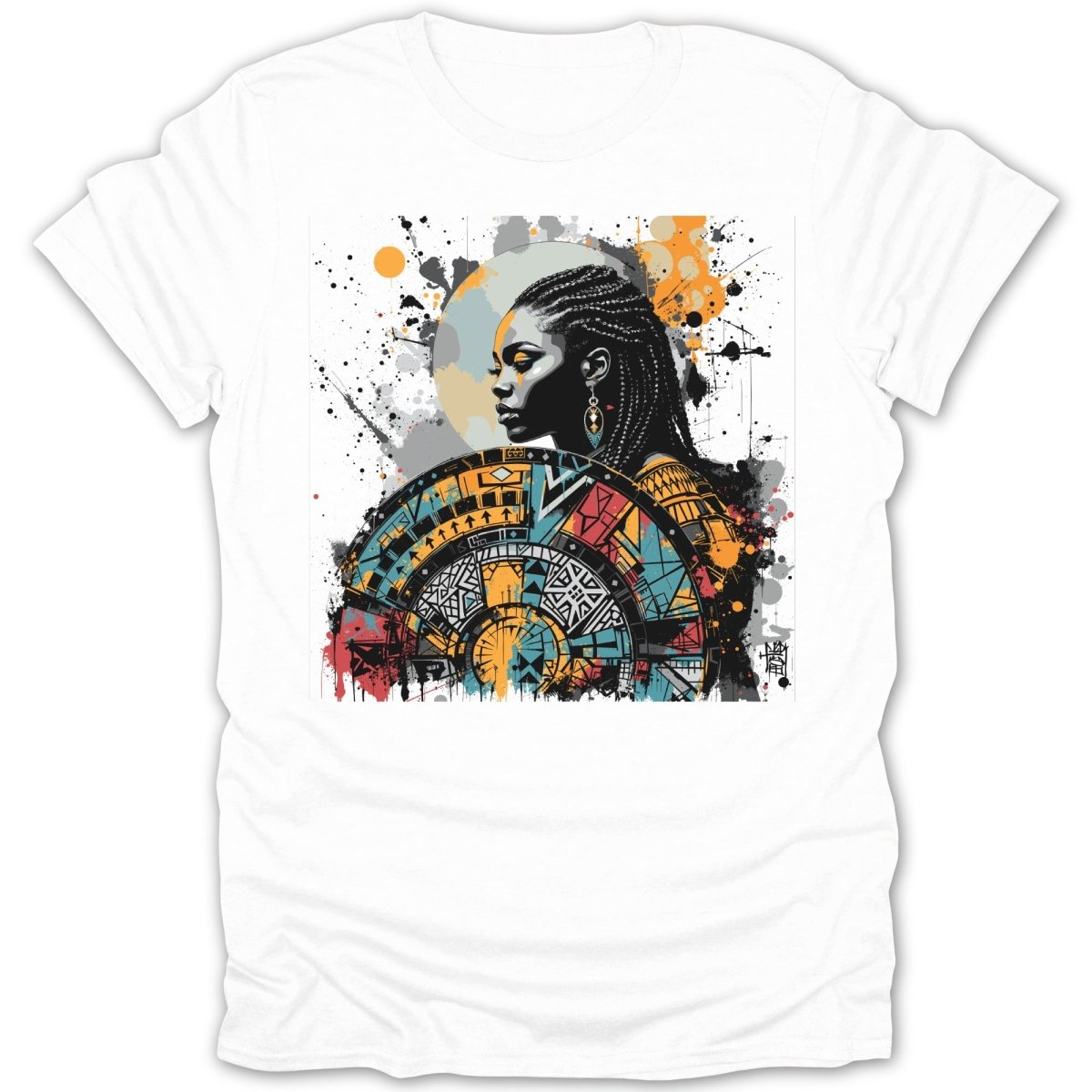 Shielded African Woman Graffiti Art Tee - Zion Threadz