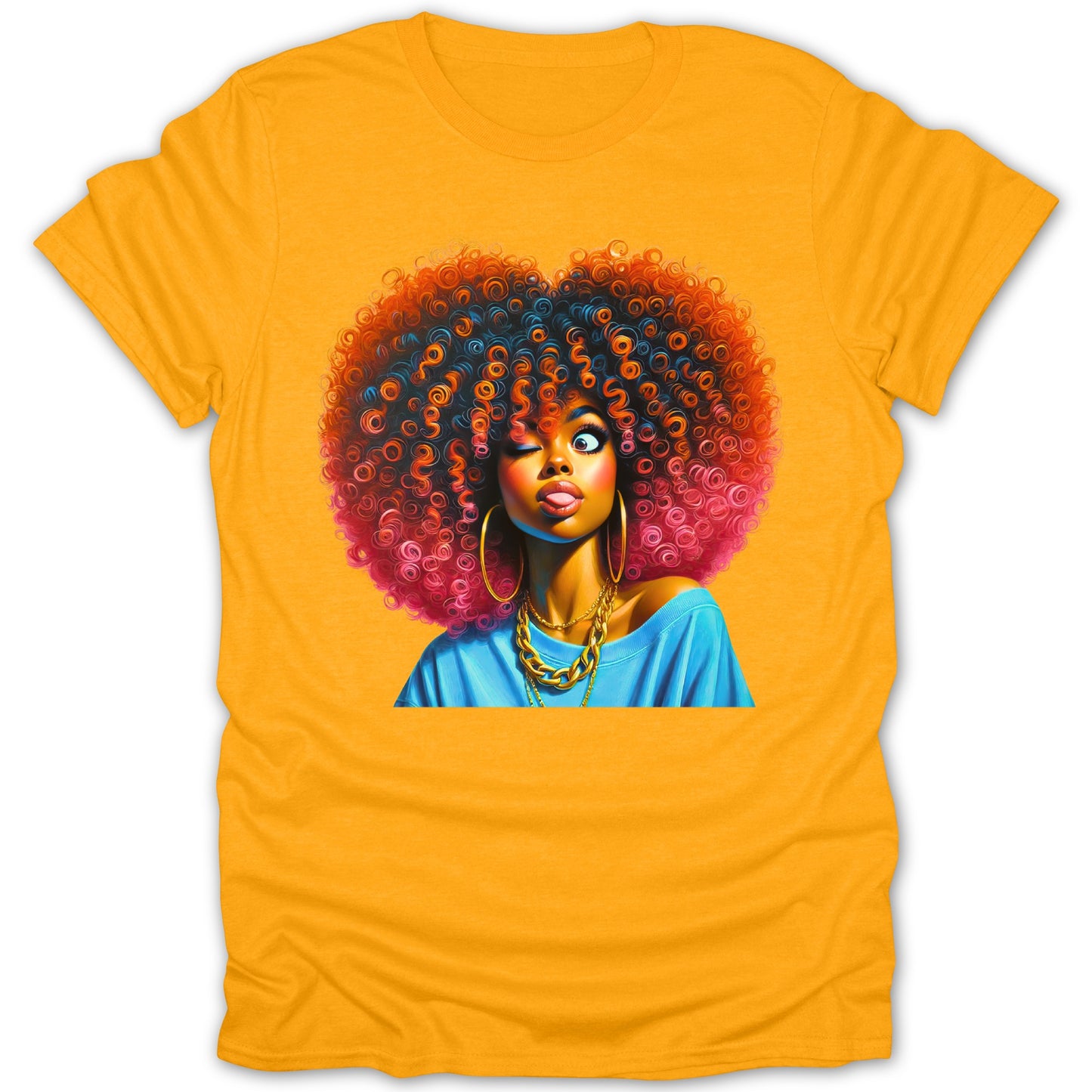 Afro Hairstyle Colorful Portrait Art T-Shirt product