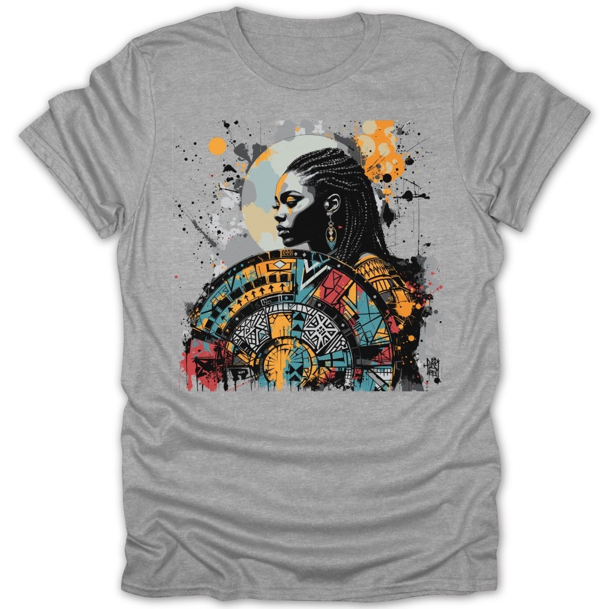 Shielded African Woman Graffiti Art Tee - Zion Threadz