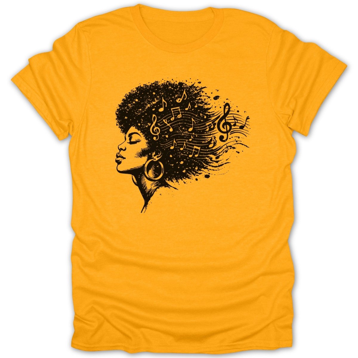 Afro Girl Music Notes Tee - Zion Threadz