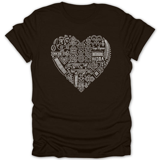 Adinkra Symbols Heart Tee - Zion Threadz