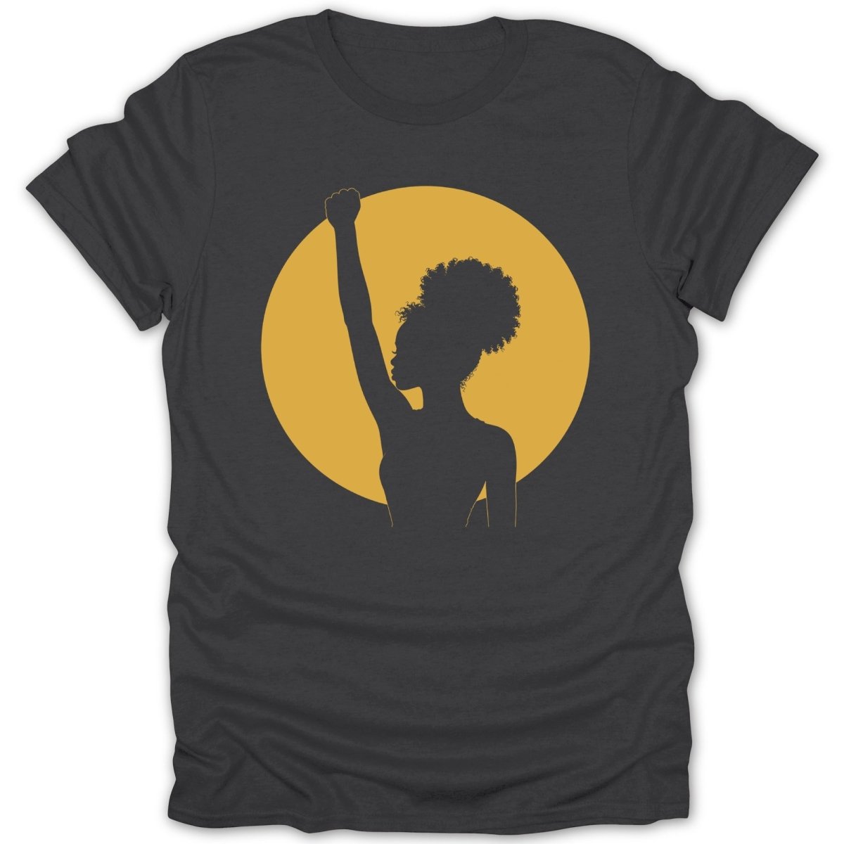 Black Woman Raised Fist Silhouette Tee - Zion Threadz