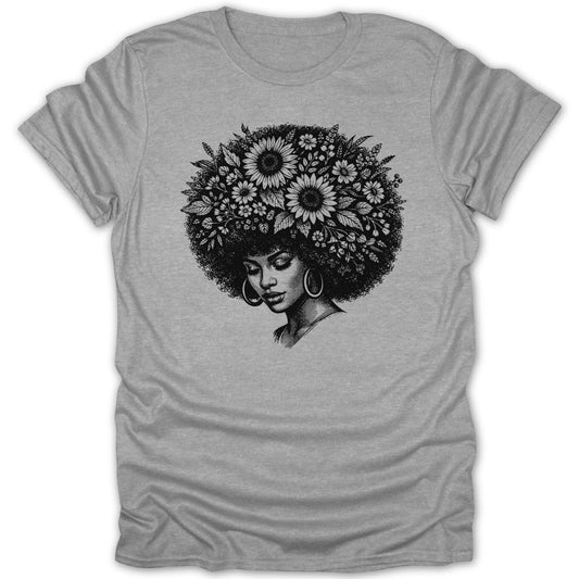 Afro Girl Bloom Tee - Zion Threadz