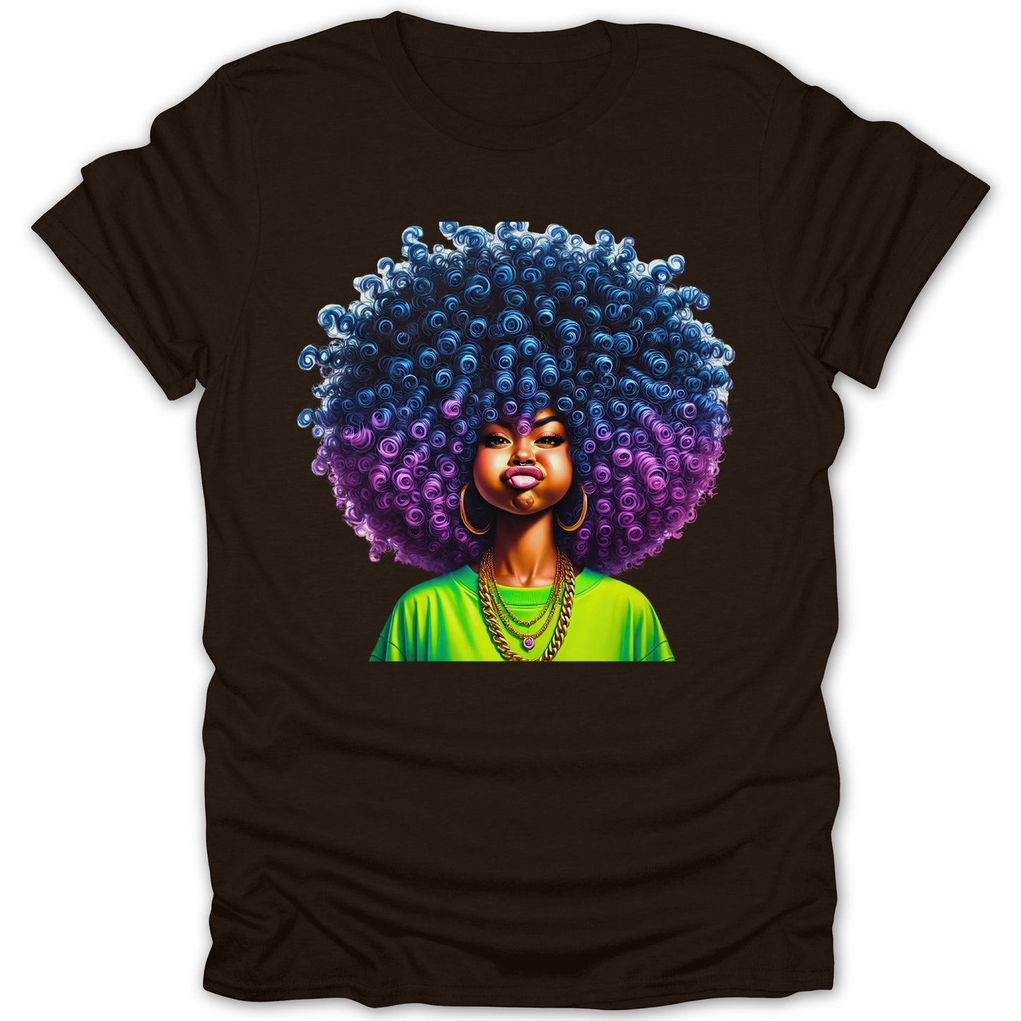 Vibrant Afro Art Design on Black T-shirt product type