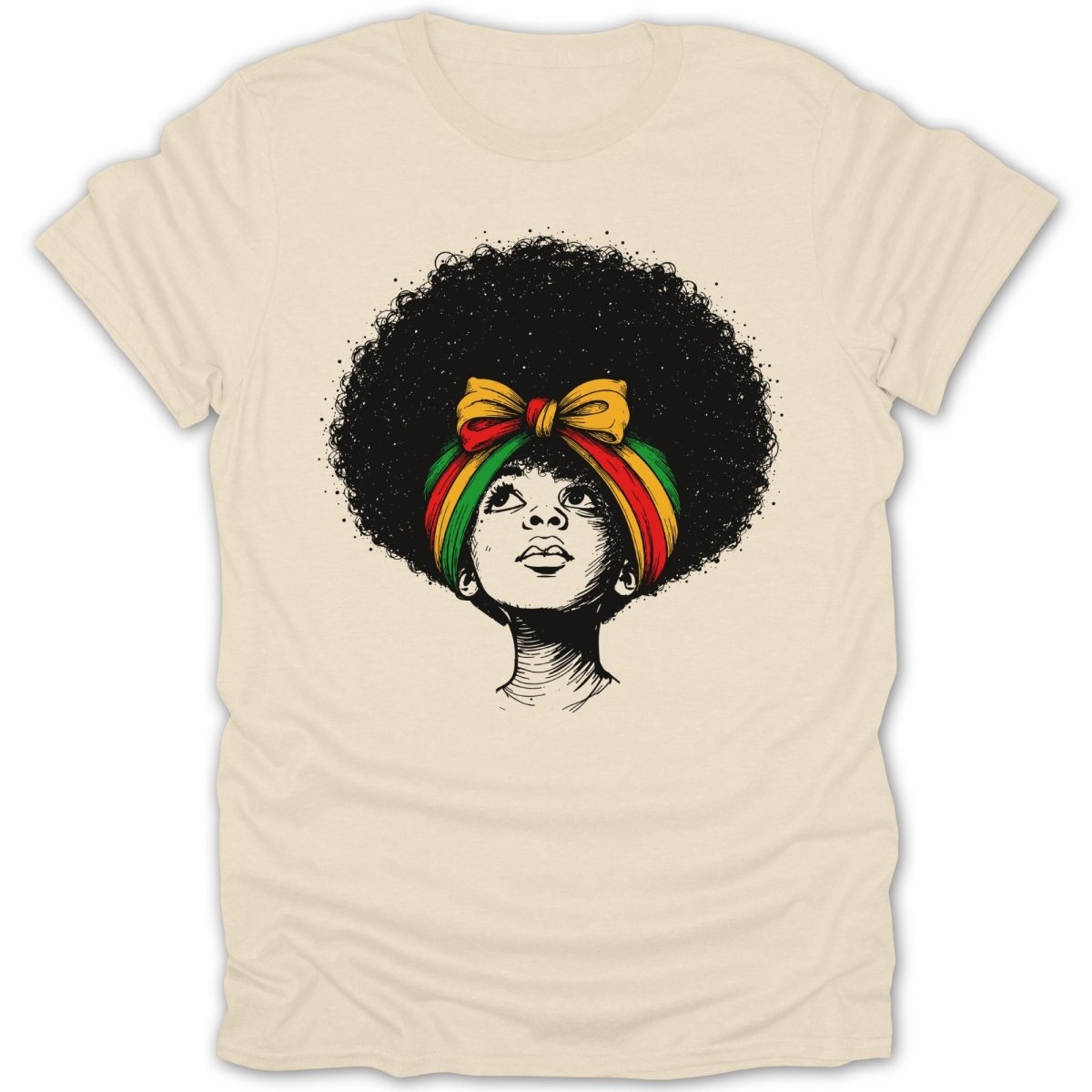Juneteenth Afro GIrl Pretty Headwrap Tee - Zion Threadz