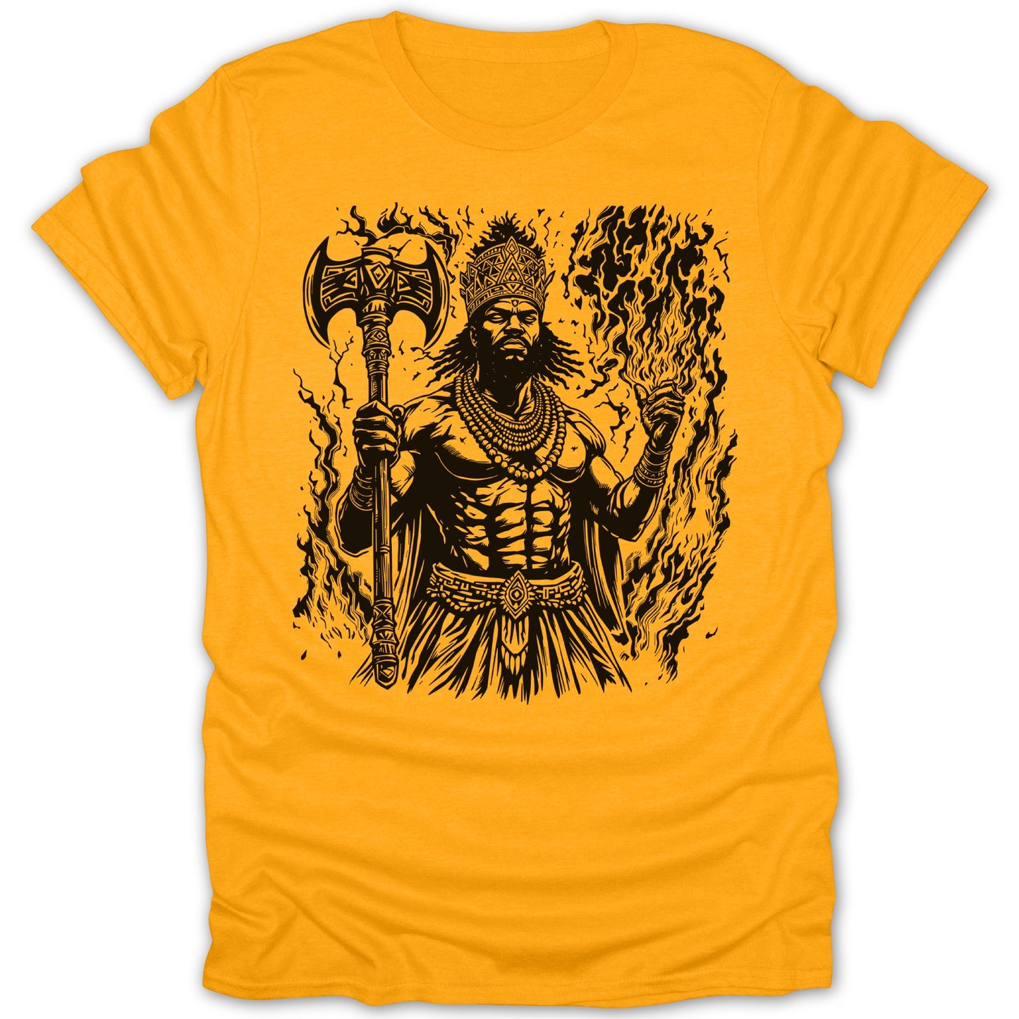 Fiery Mythical Warrior in Flames Graphic Tee