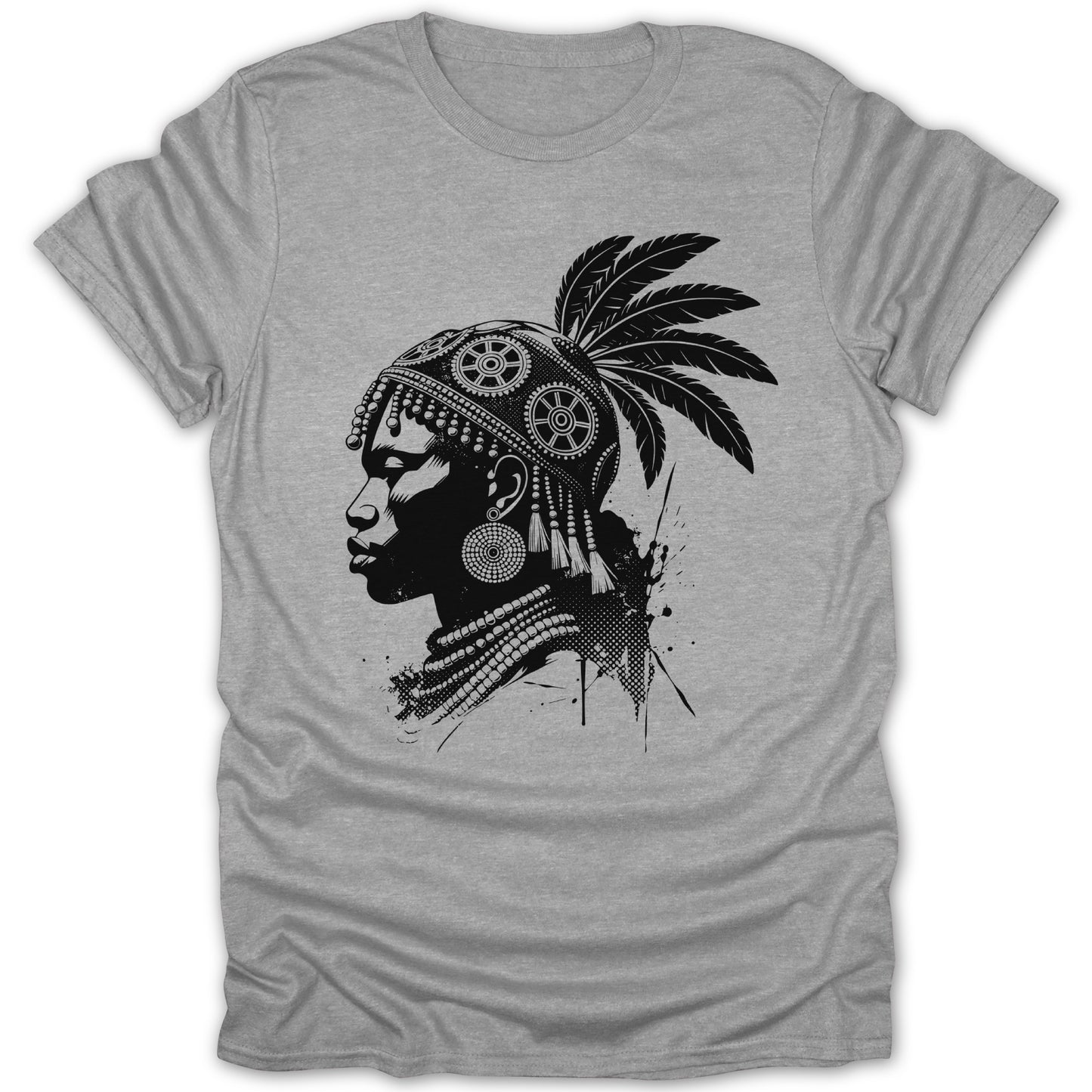 Profile of Tribal Woman with Headpiece T-shirt