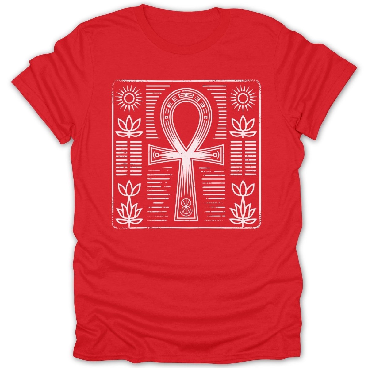 Ankh Egyptian Symbol Sun Lotus Tee - Zion Threadz