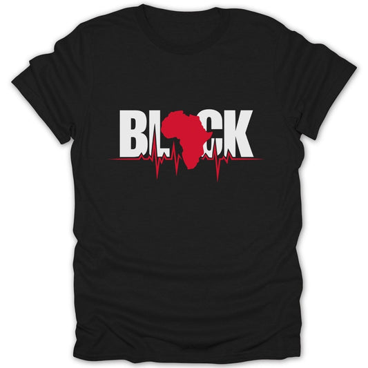 Black Africa Heartbeat Tee - Zion Threadz