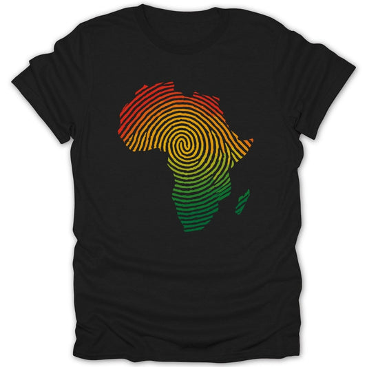 Africa Continent Fingerprint Color Tee - Zion Threadz