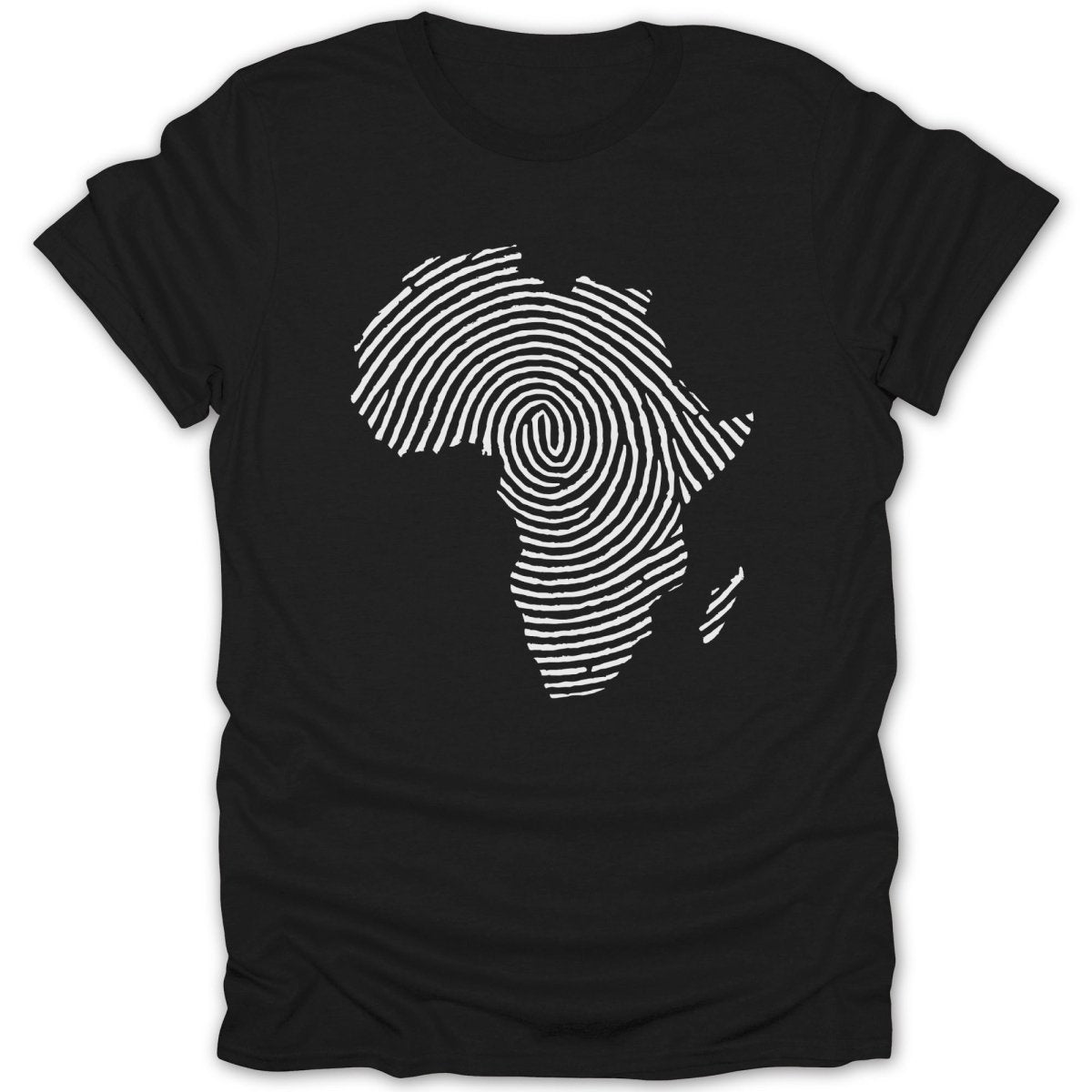 Africa Continent Fingerprint Black & White Tee - Zion Threadz