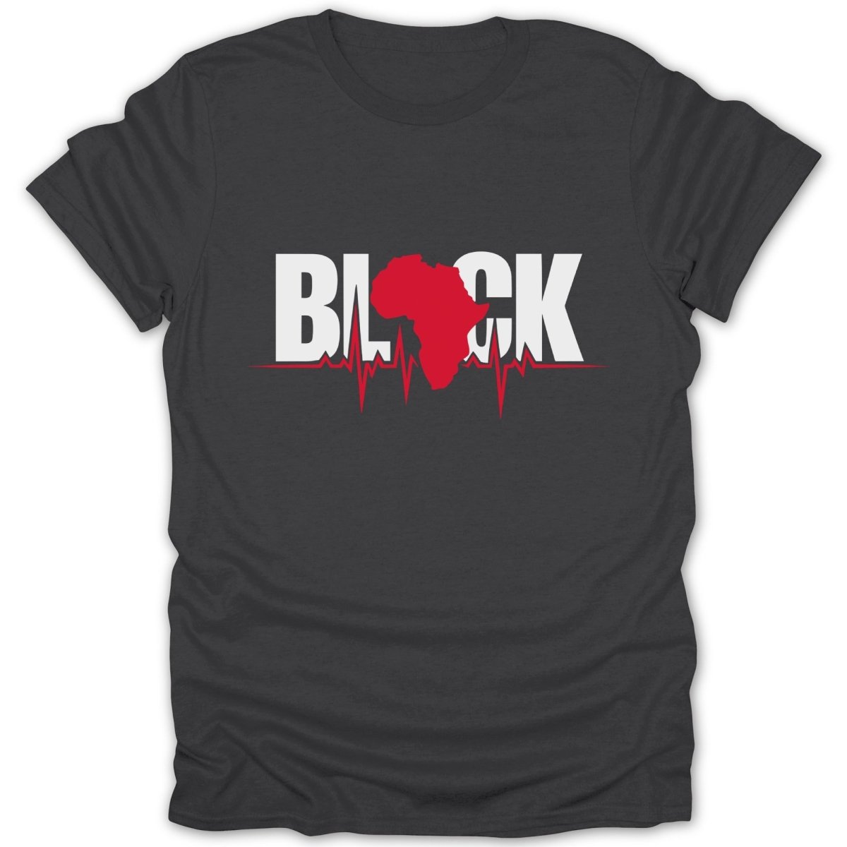 Black Africa Heartbeat Tee - Zion Threadz