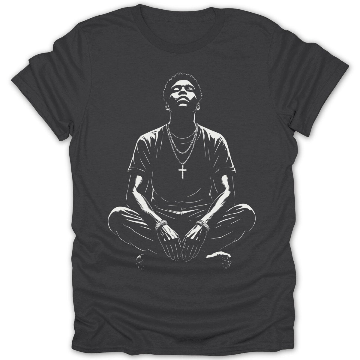 Contemplative Man Meditating Tee - Zion Threadz