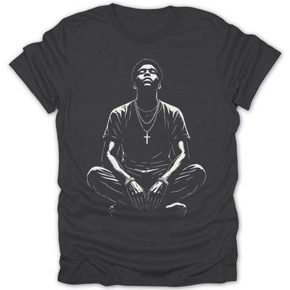 Contemplative Man Meditating Tee - Zion Threadz
