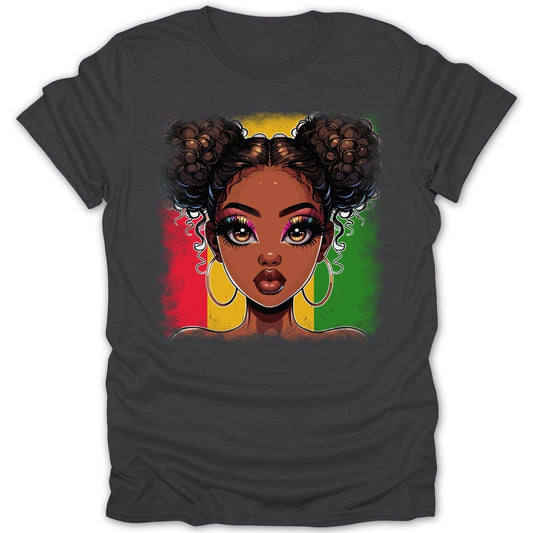 Afro Puffs on Juneteenth Background Tee - Zion Threadz