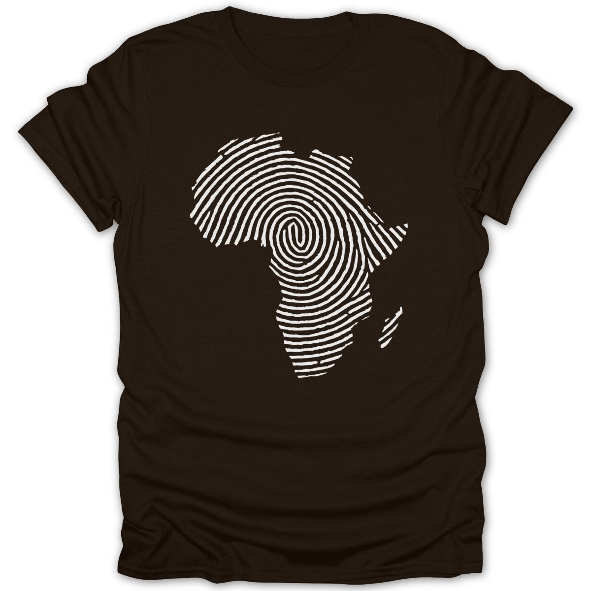 Africa Continent Fingerprint Black & White Tee - Zion Threadz