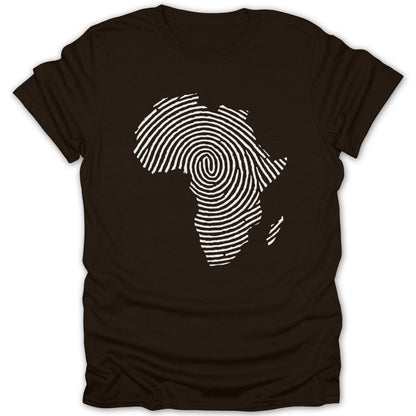 Africa Continent Fingerprint Black & White Tee - Zion Threadz