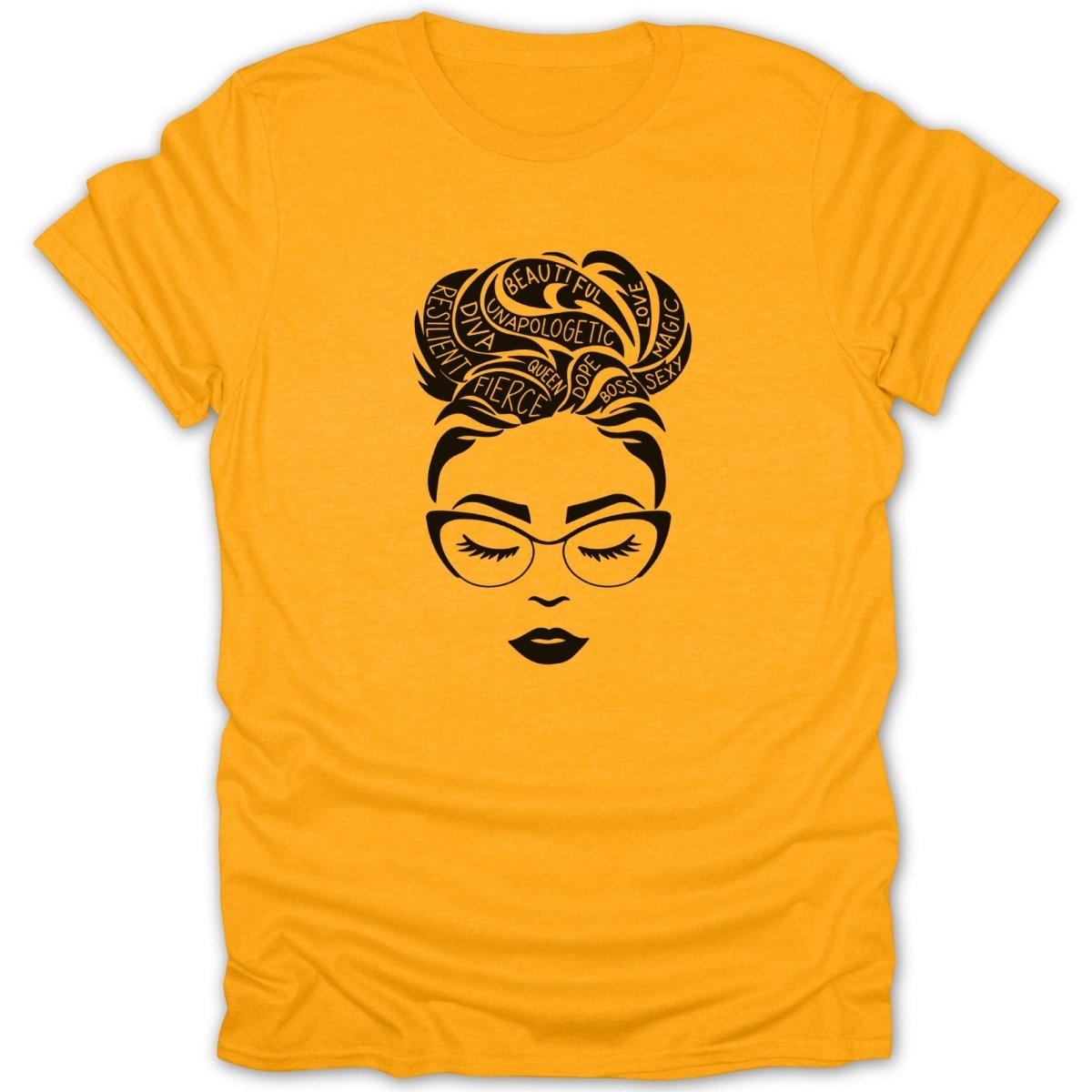 Black Woman Magic Words Red Lips Tee - Zion Threadz