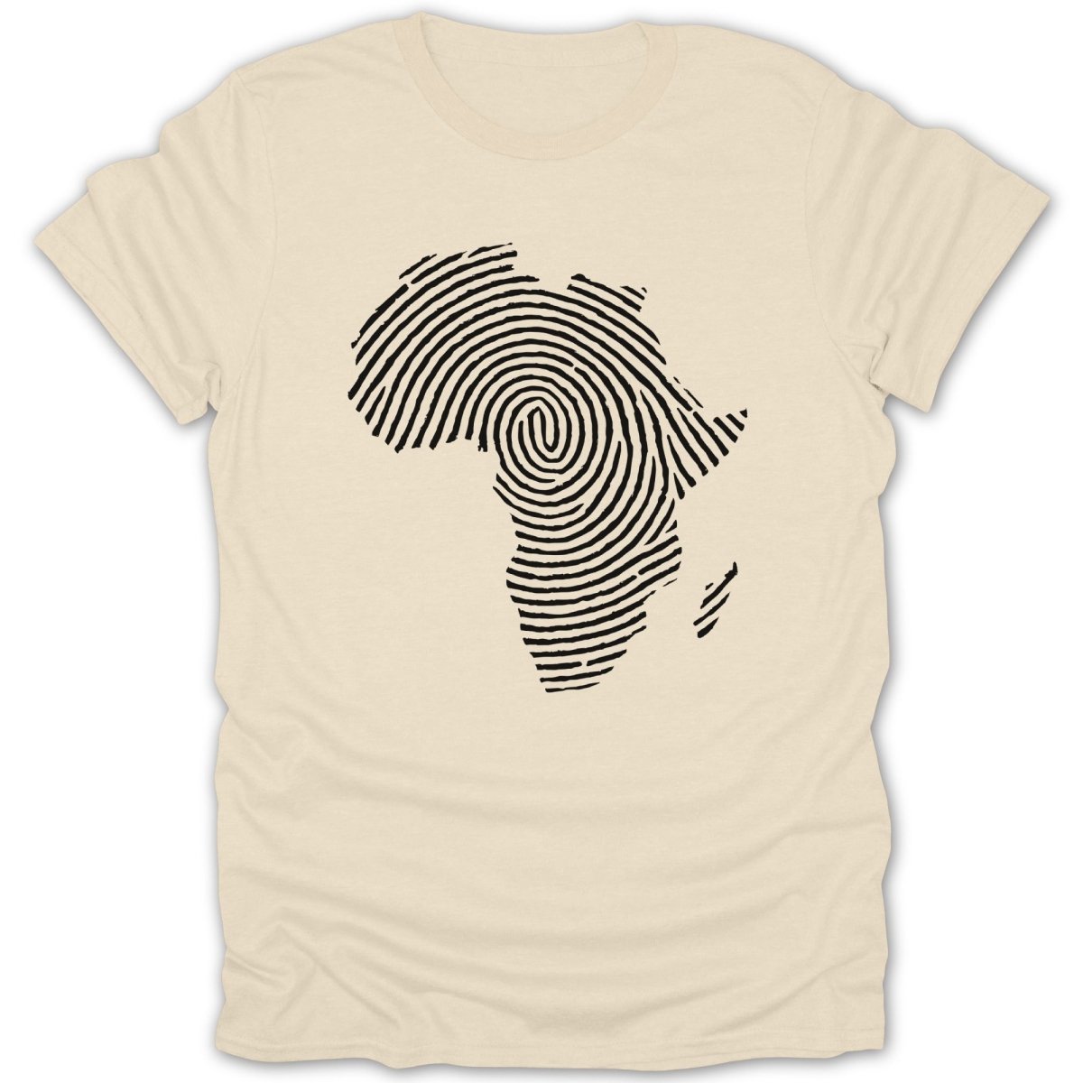 Africa Continent Fingerprint Black & White Tee - Zion Threadz