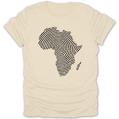 Africa Continent Fingerprint Black & White Tee - Zion Threadz