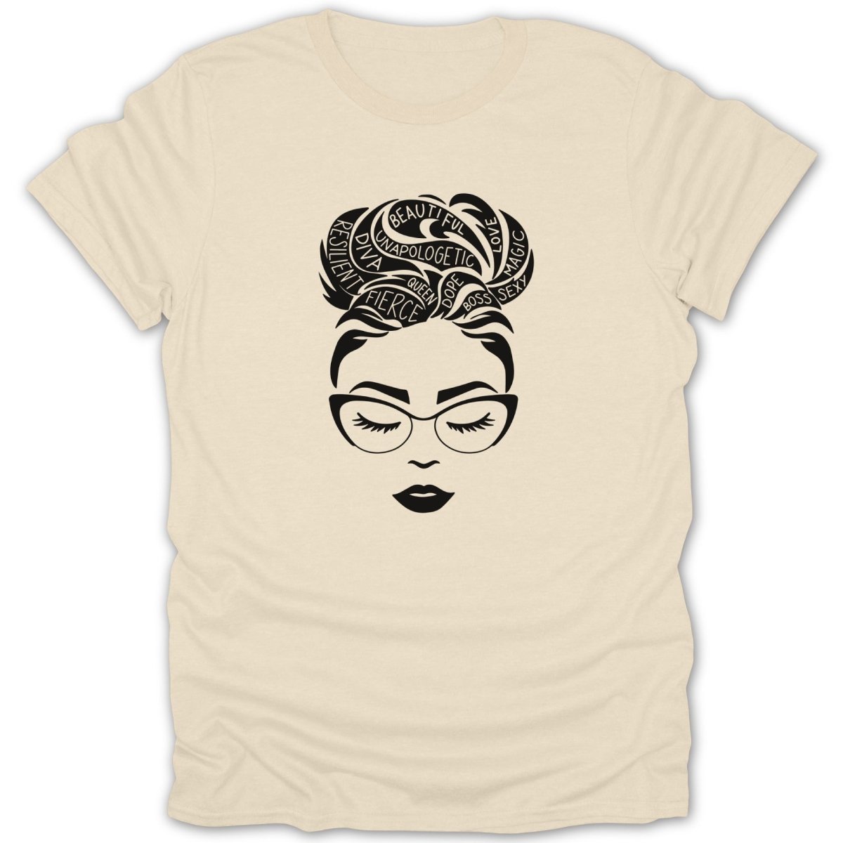 Black Woman Magic Words Red Lips Tee - Zion Threadz