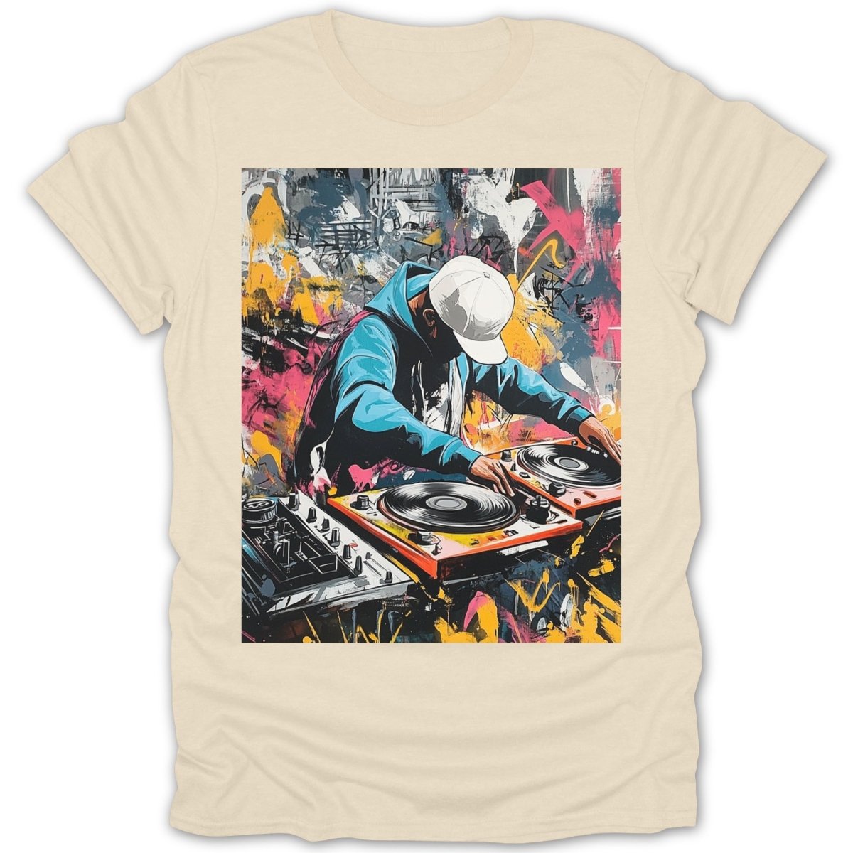 Vibrant DJ Action & Graffiti Tee - Zion Threadz