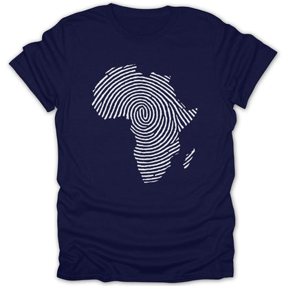 Africa Continent Fingerprint Black & White Tee - Zion Threadz