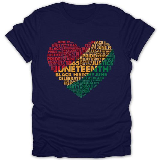 Juneteenth Freedom Day Heart Tee - Zion Threadz