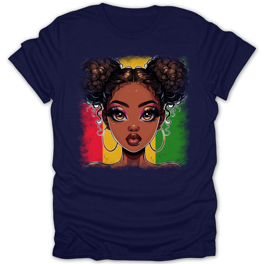 Afro Puffs on Juneteenth Background Tee - Zion Threadz