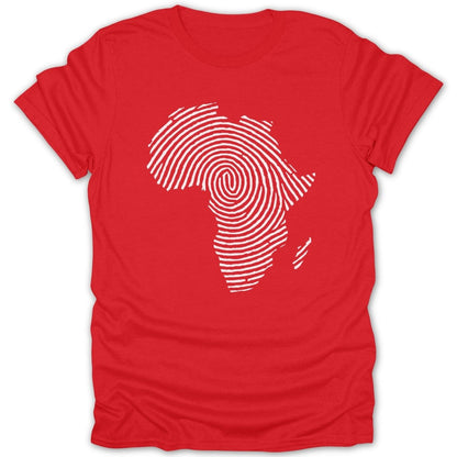 Africa Continent Fingerprint Black & White Tee - Zion Threadz