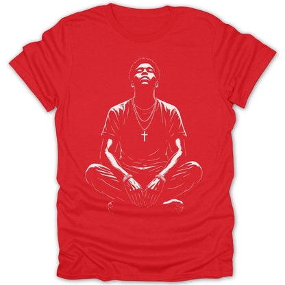 Contemplative Man Meditating Tee - Zion Threadz