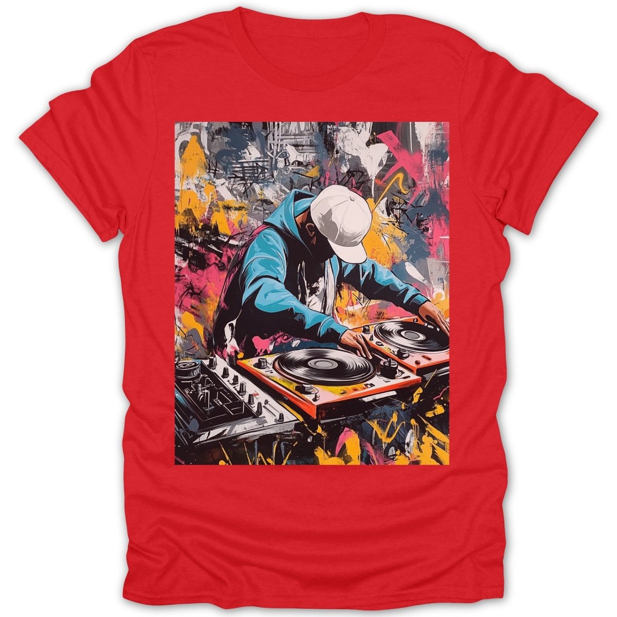 Vibrant DJ Action & Graffiti Tee - Zion Threadz