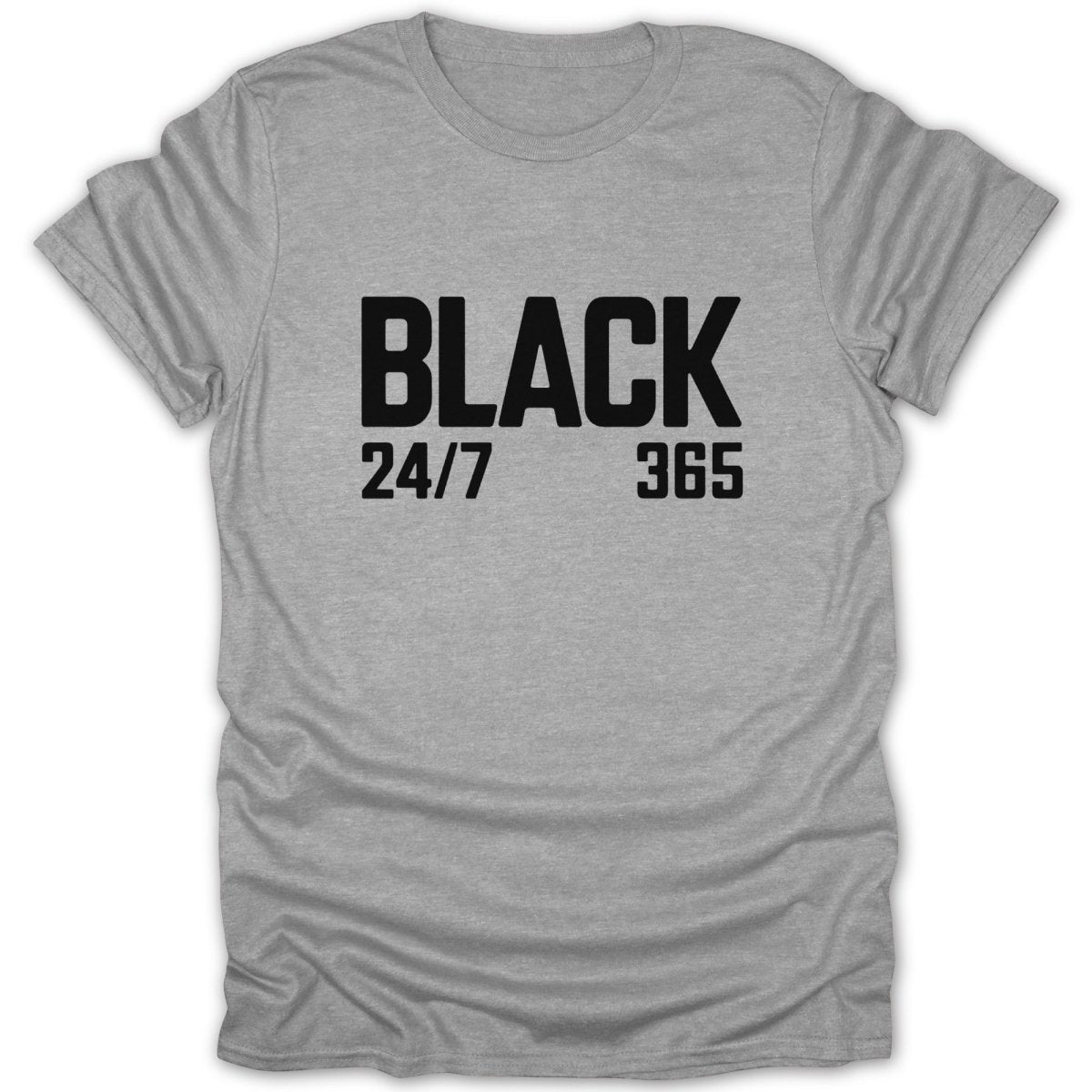 Black 24/7 365 Tee - Zion Threadz