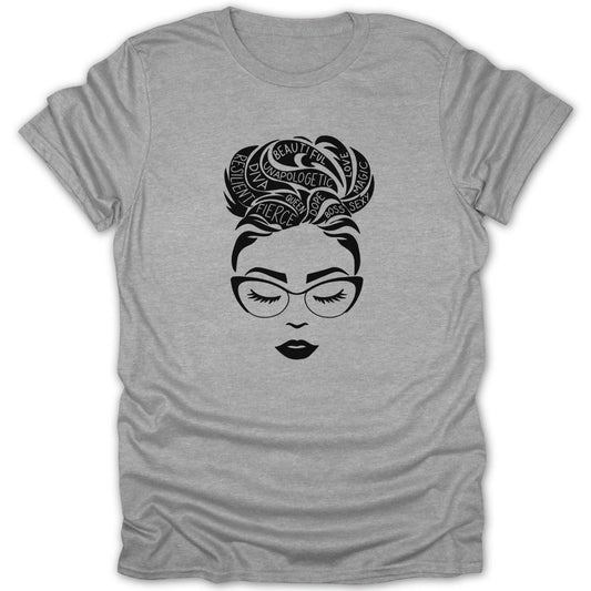 Black Woman Magic Words Red Lips Tee - Zion Threadz