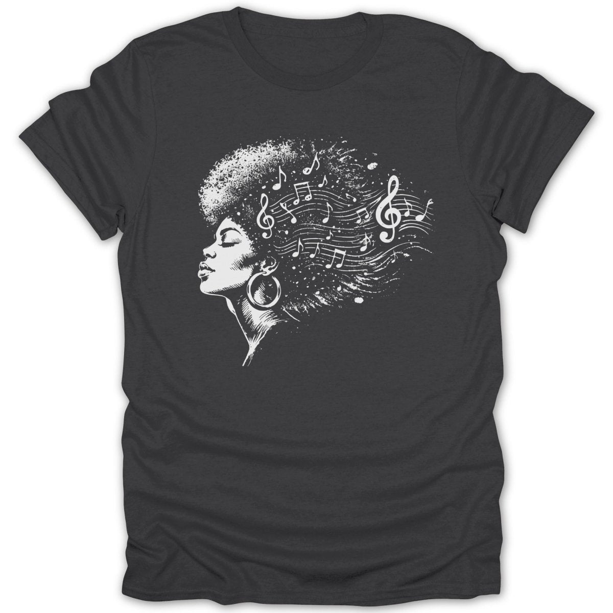 Afro Girl Music Notes Tee - Zion Threadz