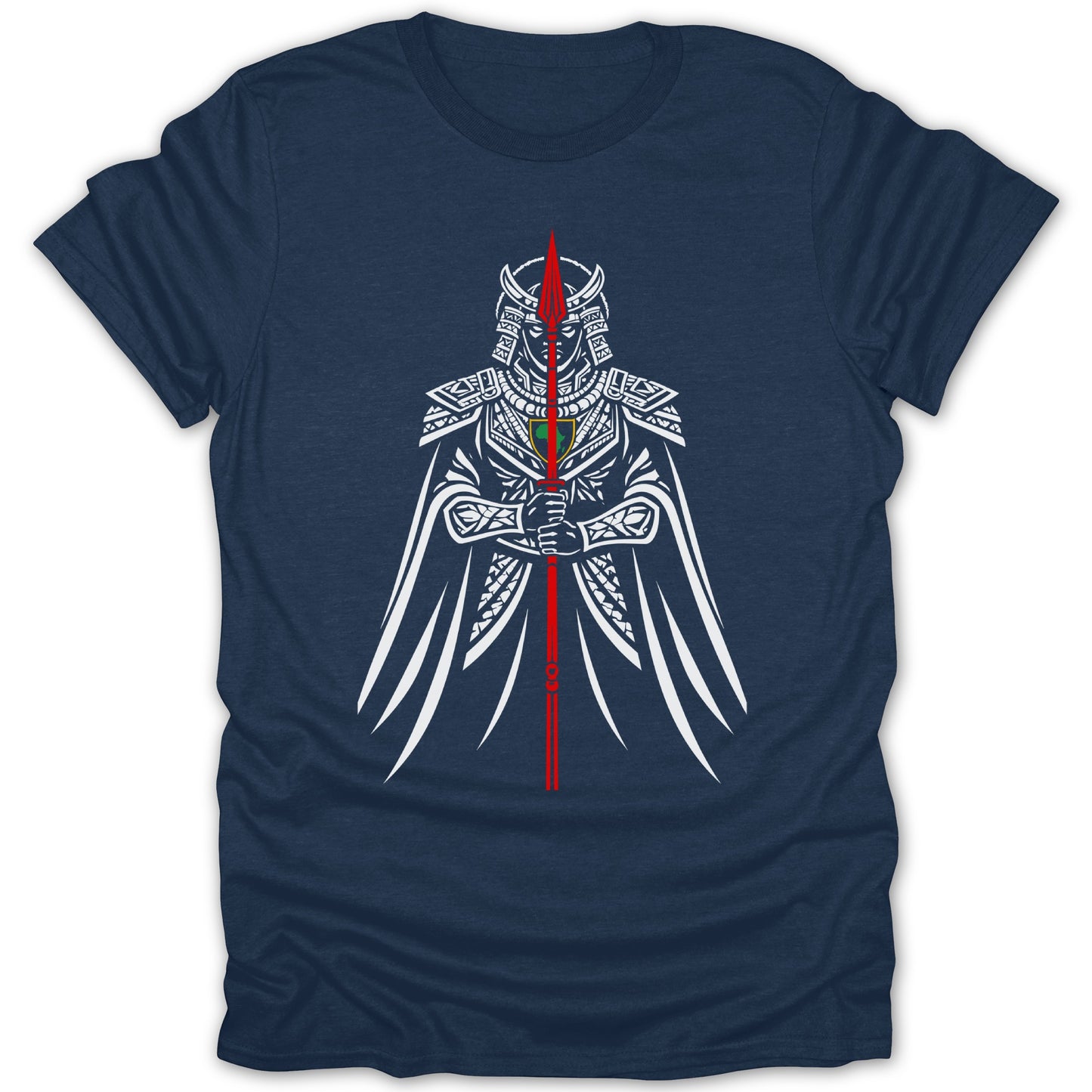 Warrior in Armor Holding Red Spear Graphic T-Shirt