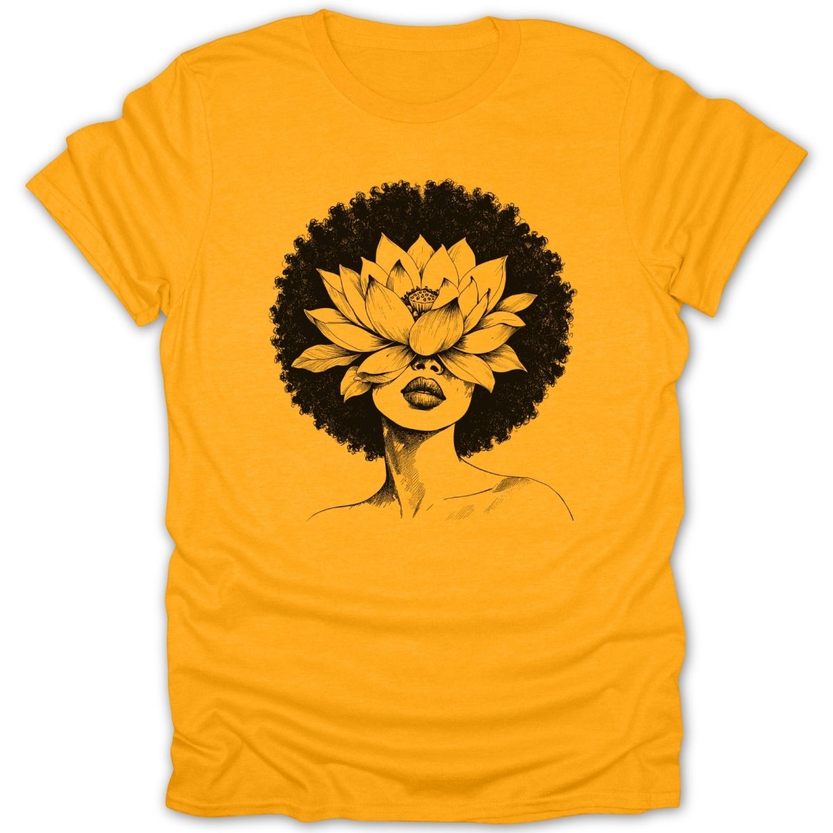Afro Woman Lotus Flower Tee - Zion Threadz