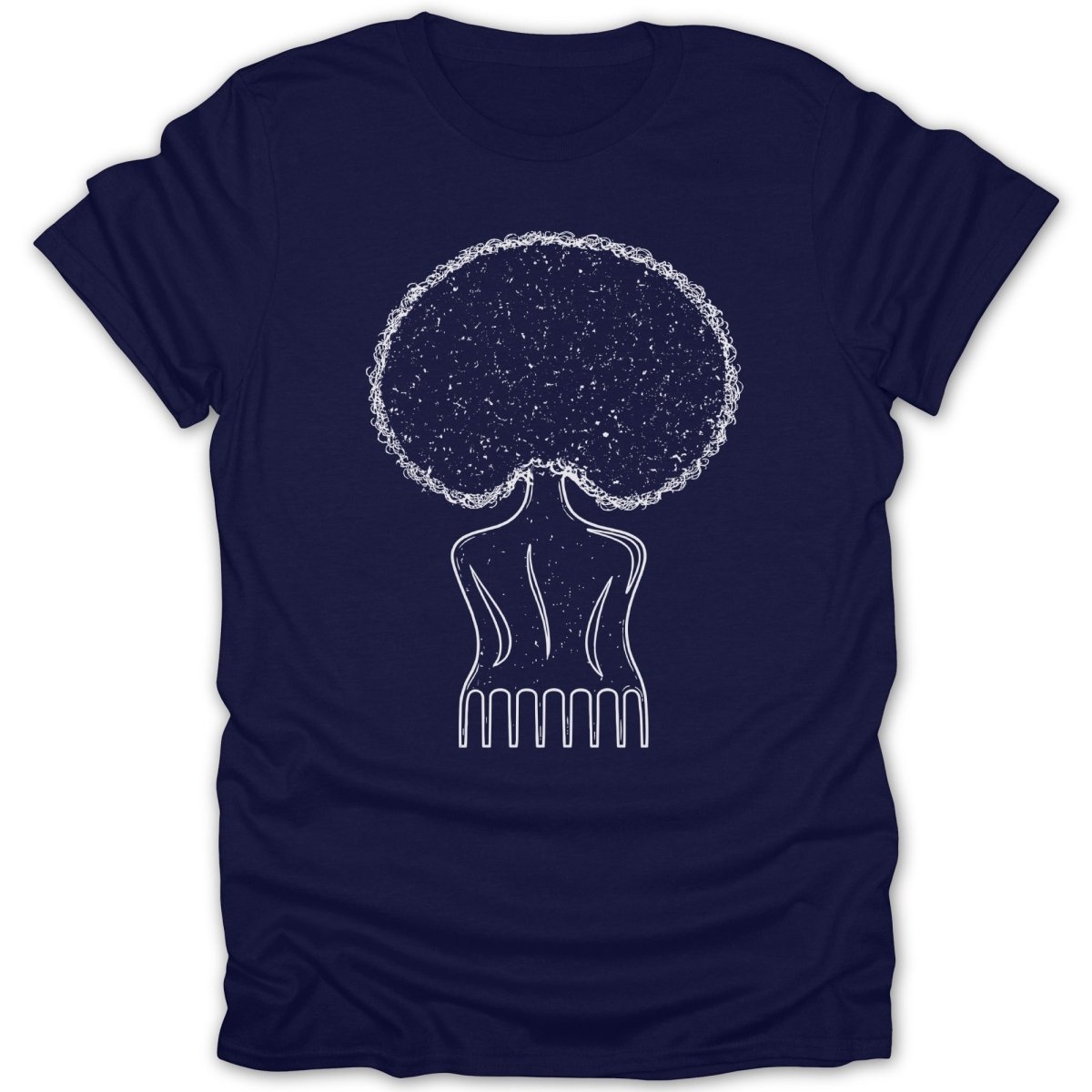 Afro Pick Girl Outline Tee - Zion Threadz