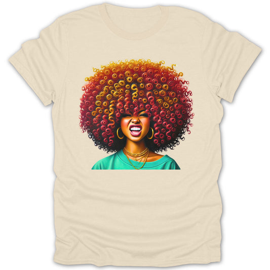 Vibrant Graphic Tee Featuring Colorful Afro T-Shirt