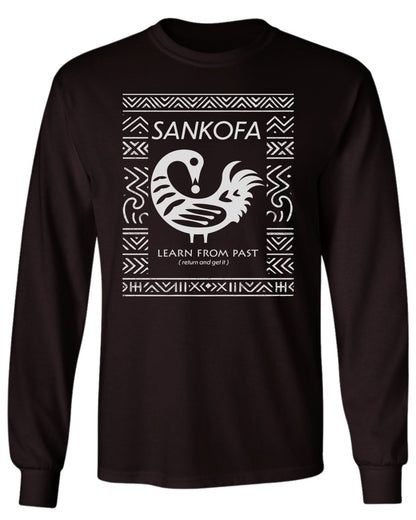 Sankofa Adinkra Pattern Long Sleeve Tee - Zion Threadz
