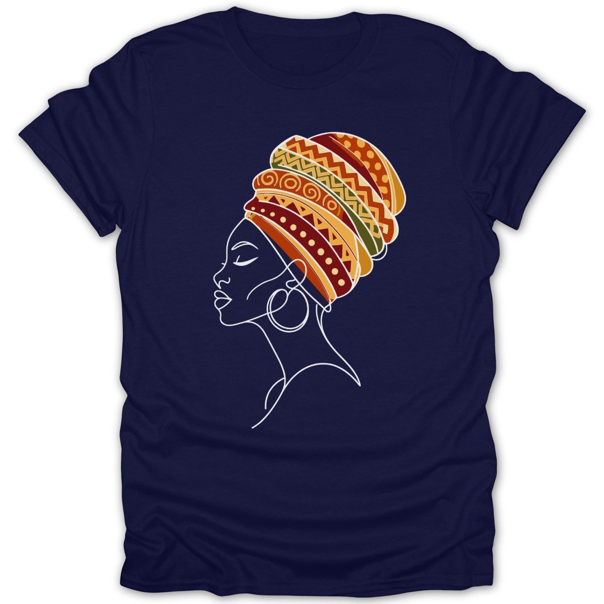 African Queen Colorful Head Wrap Tee - Zion Threadz