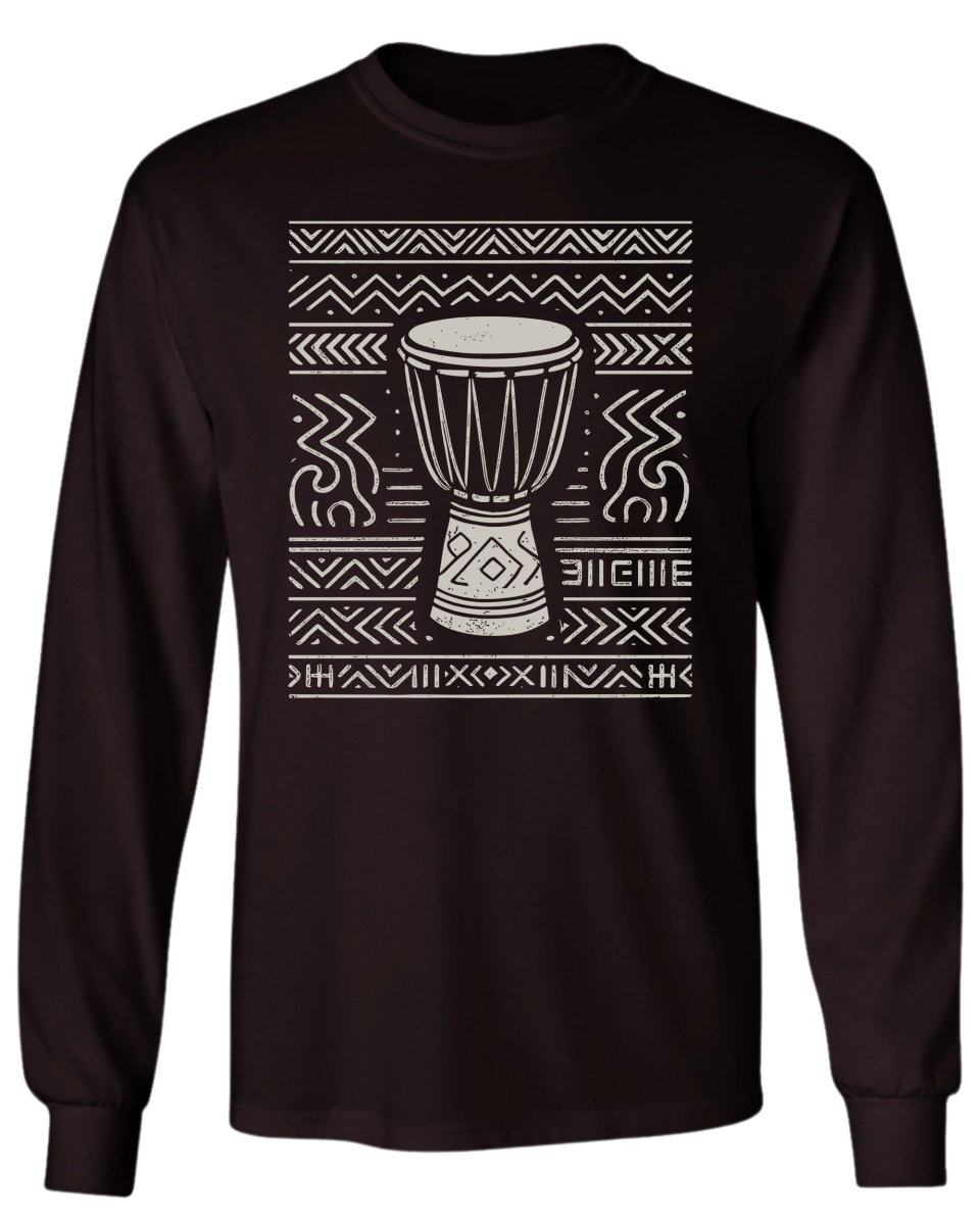 Tribal Drum Pattern Long Sleeve Tee - Zion Threadz