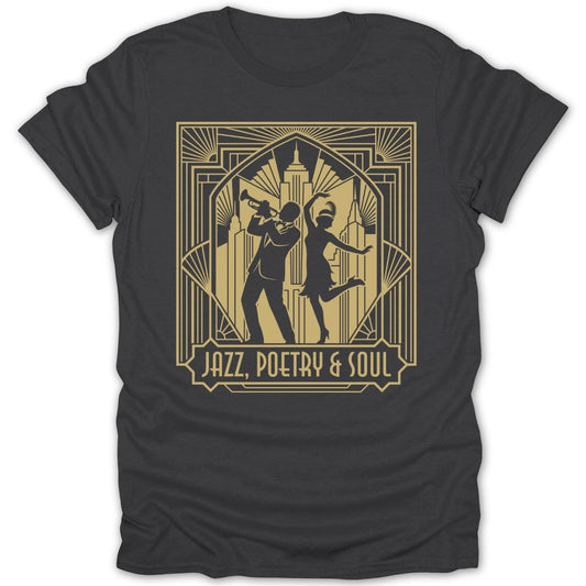 Jazz Poetry And Soul Art Deco Tee - Zion Threadz