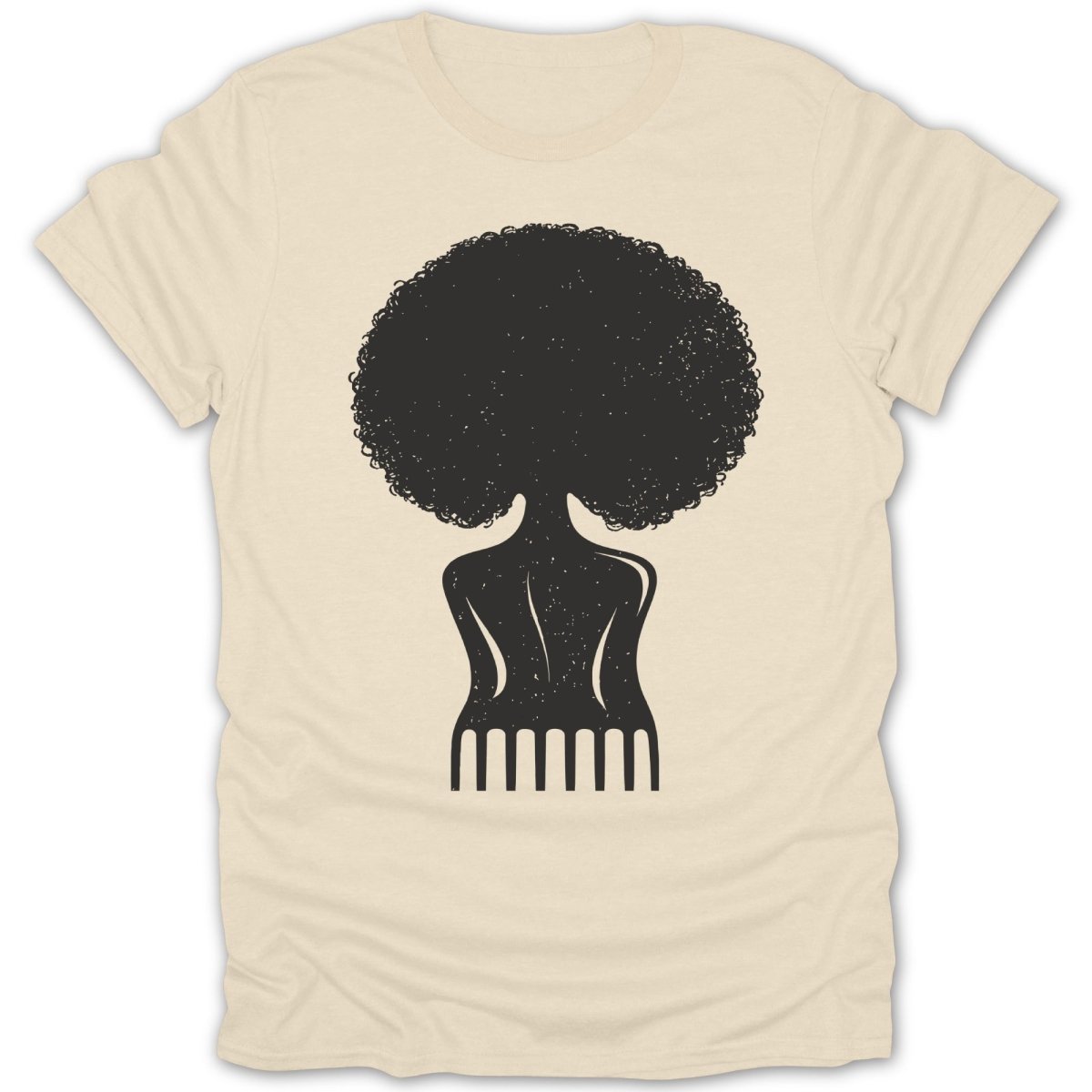 Afro Pick Girl Silhouette Tee - Zion Threadz