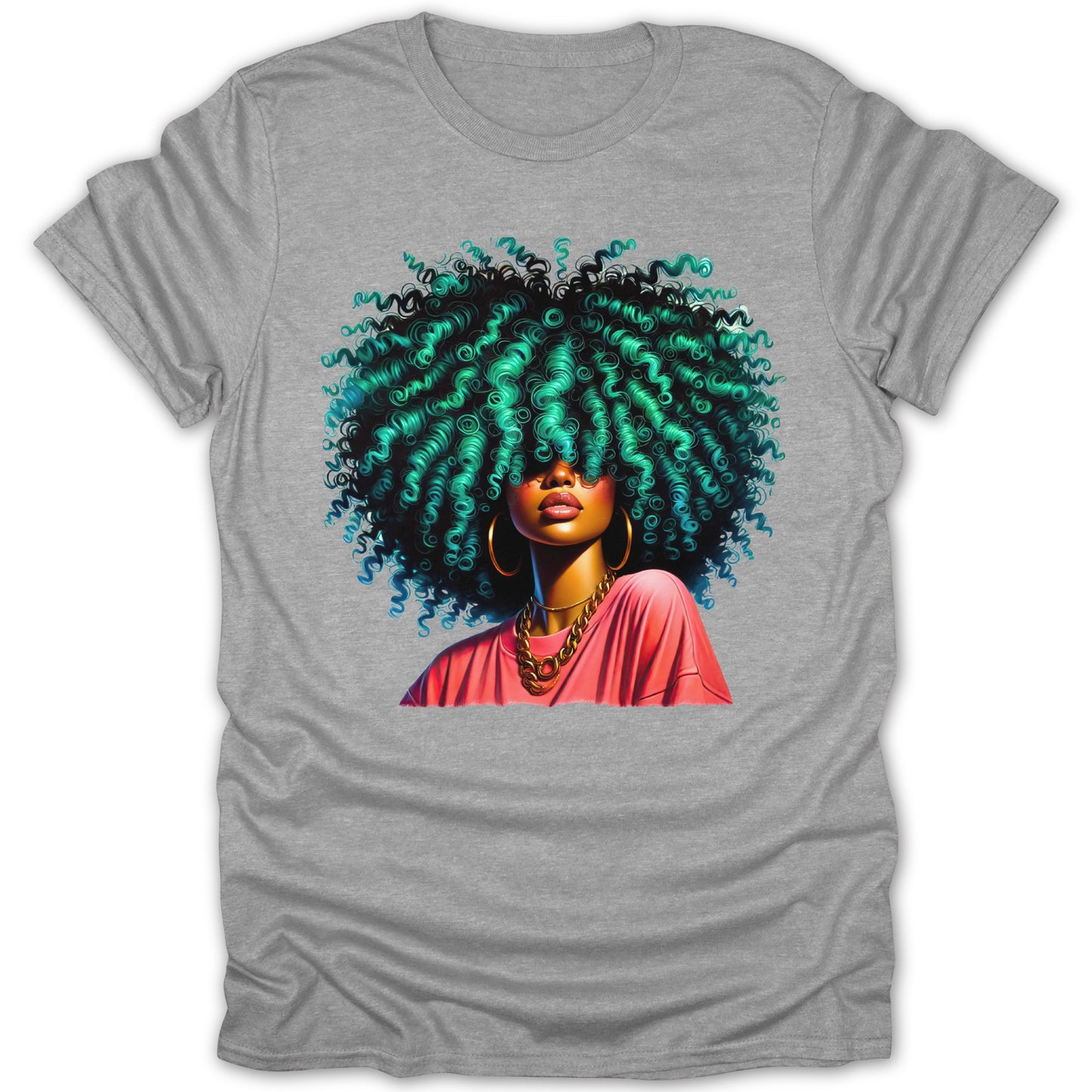 Vibrant Curly Hair Graphic Tee shirt product type
