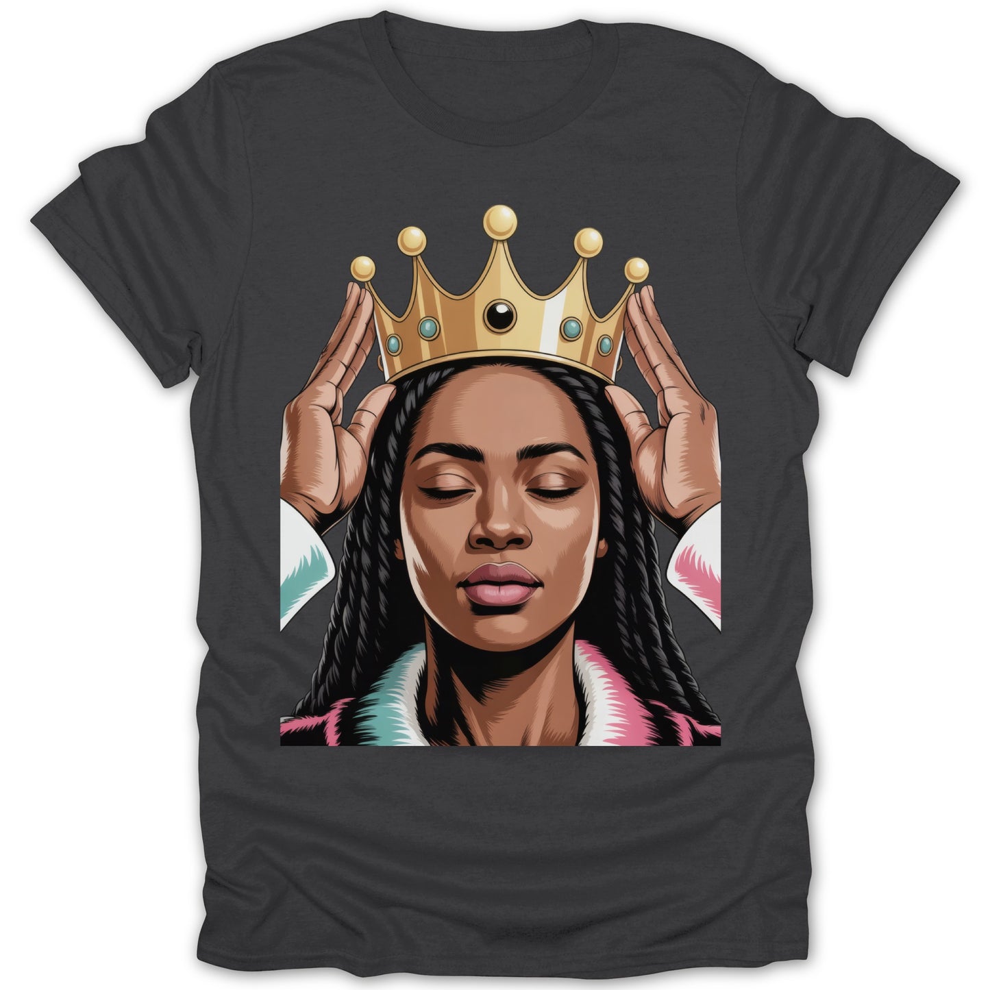 Queen with Crown Graphic T-Shirt Trendy Fashion Tee