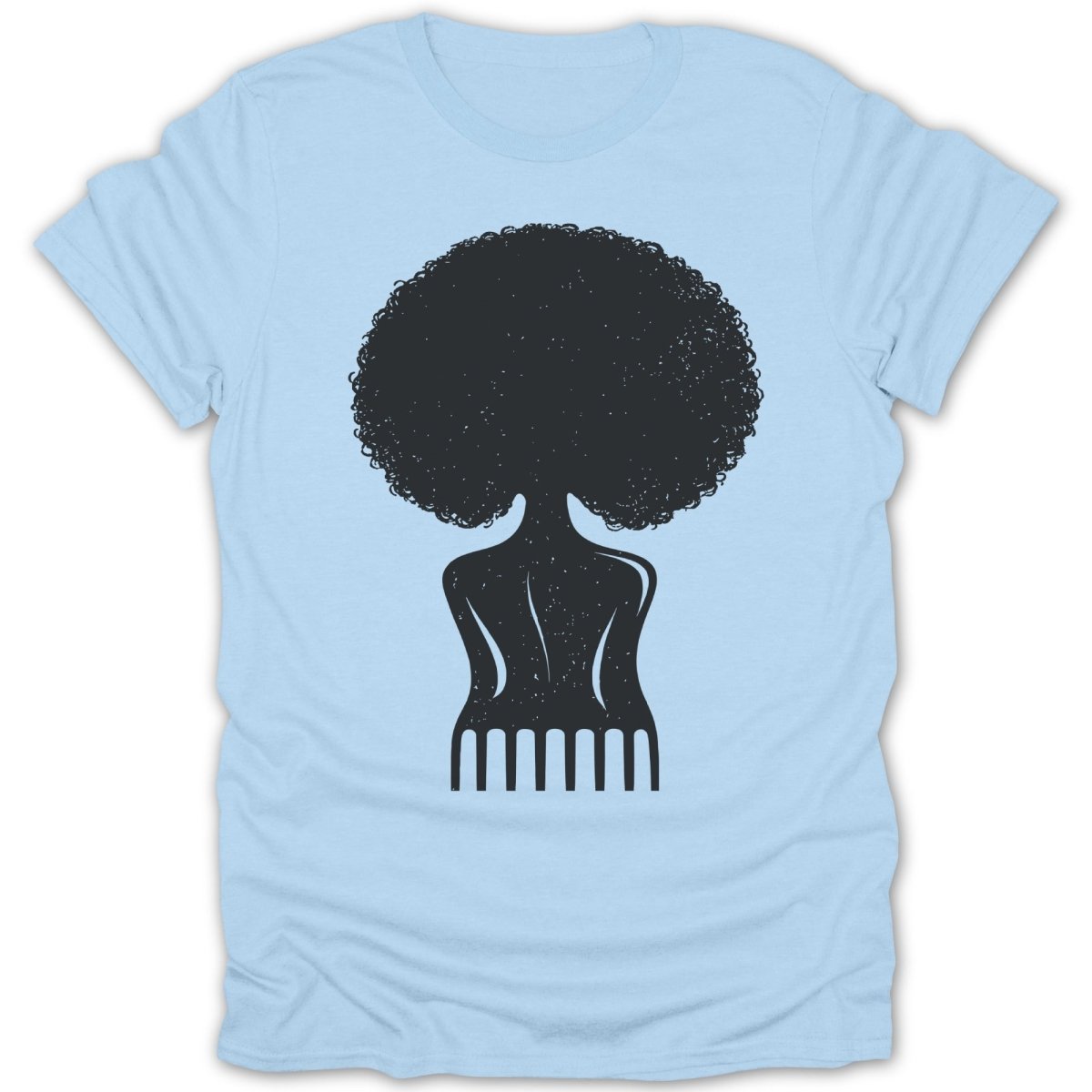 Afro Pick Girl Silhouette Tee - Zion Threadz