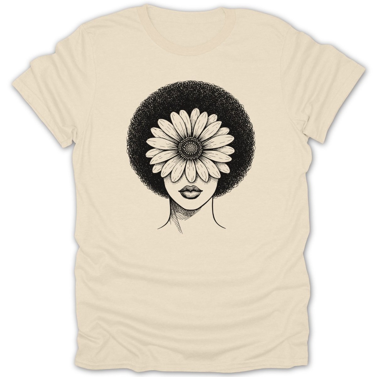 Afro Woman Daisy Flower Tee - Zion Threadz