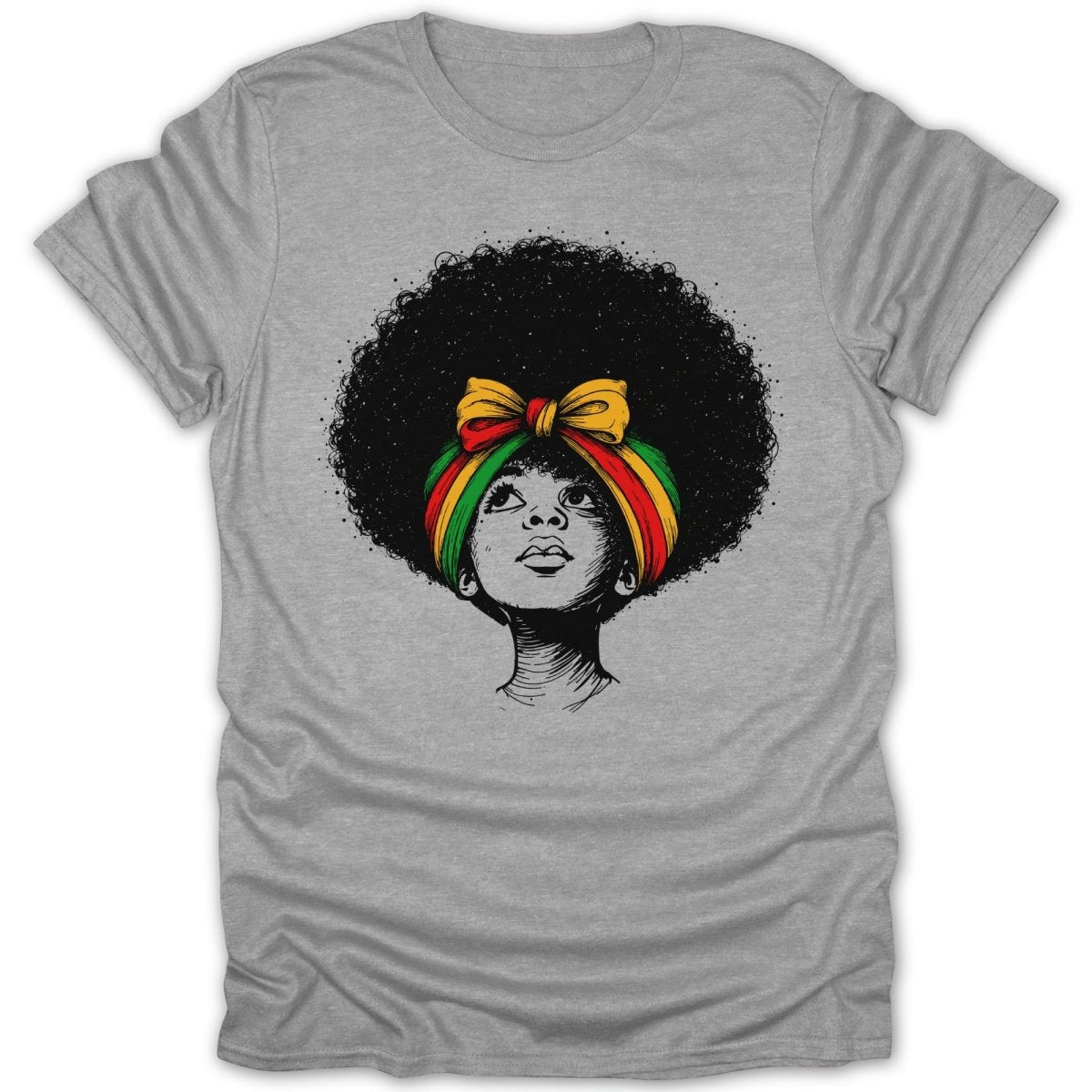 Juneteenth Afro GIrl Pretty Headwrap Tee - Zion Threadz