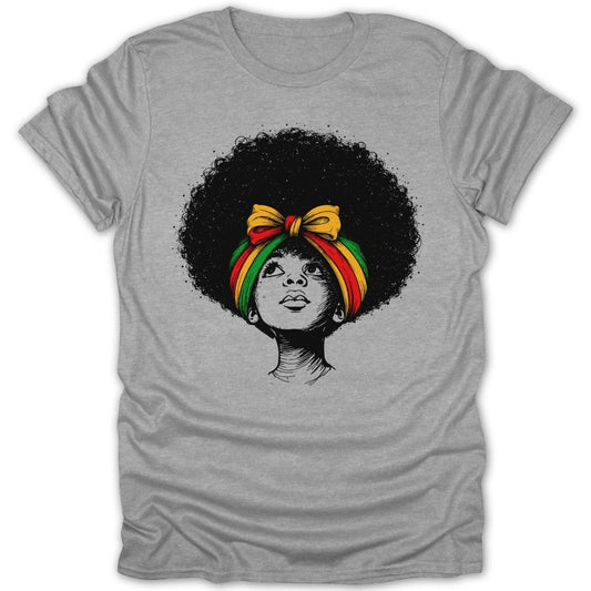 Juneteenth Afro GIrl Pretty Headwrap Tee - Zion Threadz